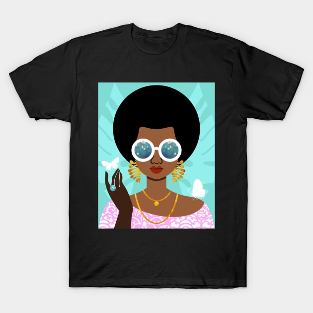 Afro Hairstyle Fashion Girl T-Shirt by tabithabianca